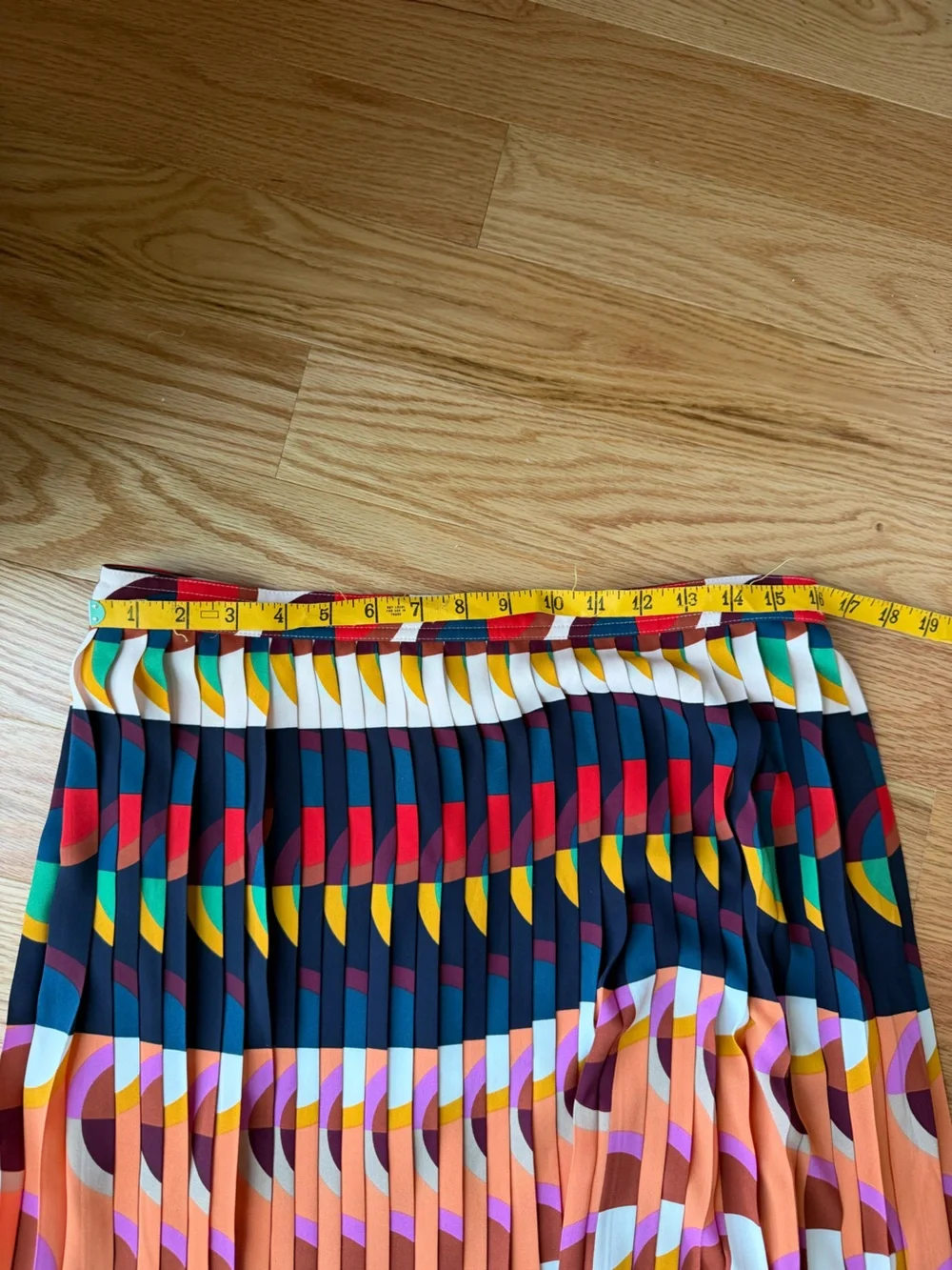 J.Crew Pleated Midi Skirt Size 10 Multicolor Geometric Print